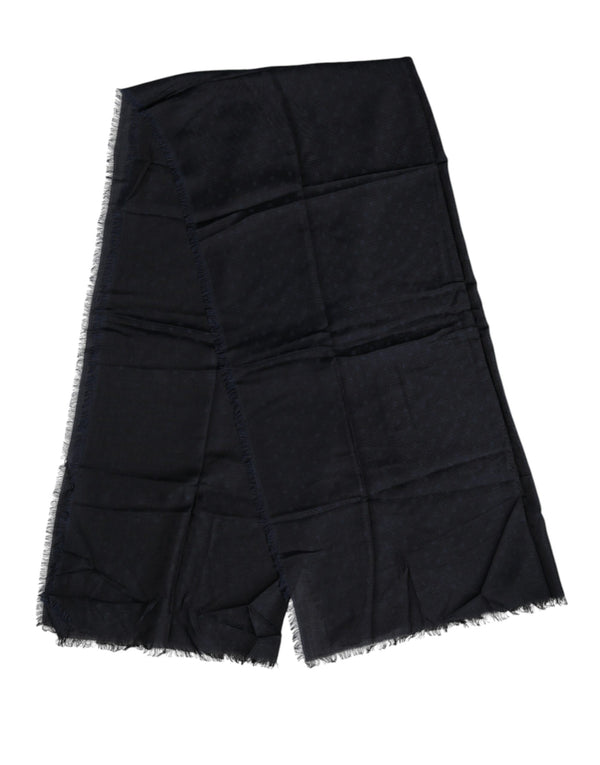 Dolce & Gabbana Black Viscose Fringes Neck Warmer Scarf