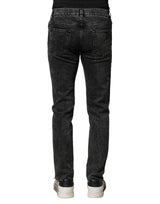 Dolce & Gabbana Black Washed Double Waistband Denim Jeans