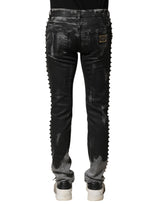 Dolce & Gabbana Black Washed Embellished Skinny Denim Jeans