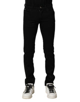 Dolce & Gabbana Black Cotton Stretch Skinny Men Denim Jeans