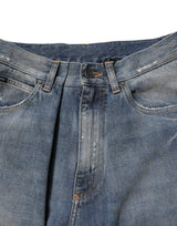 Dolce & Gabbana Blue Cotton Tattered Men Denim Jeans
