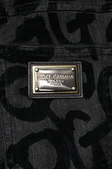 Dolce & Gabbana Gray Cotton DG Logo Straight Men Denim Jeans