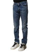 Dolce & Gabbana Blue Cotton Stretch Slim Fit Men Denim Jeans