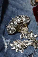 Dolce & Gabbana Blue Cotton Rhinestone Embellish Denim Jeans