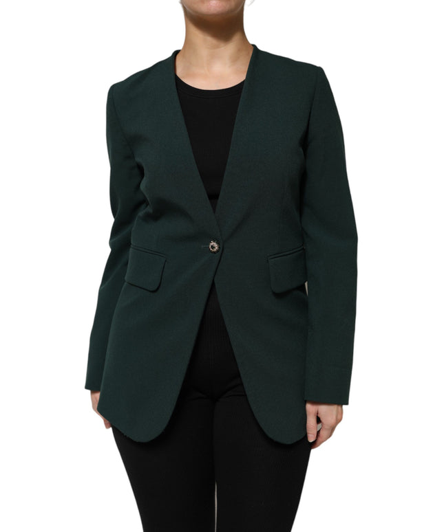 Maison Margiela Green Single Breasted One Button Coat Jacket