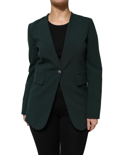 Maison Margiela Green Single Breasted One Button Coat Jacket