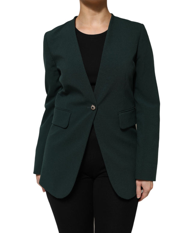 Maison Margiela Green Single Breasted One Button Coat Jacket
