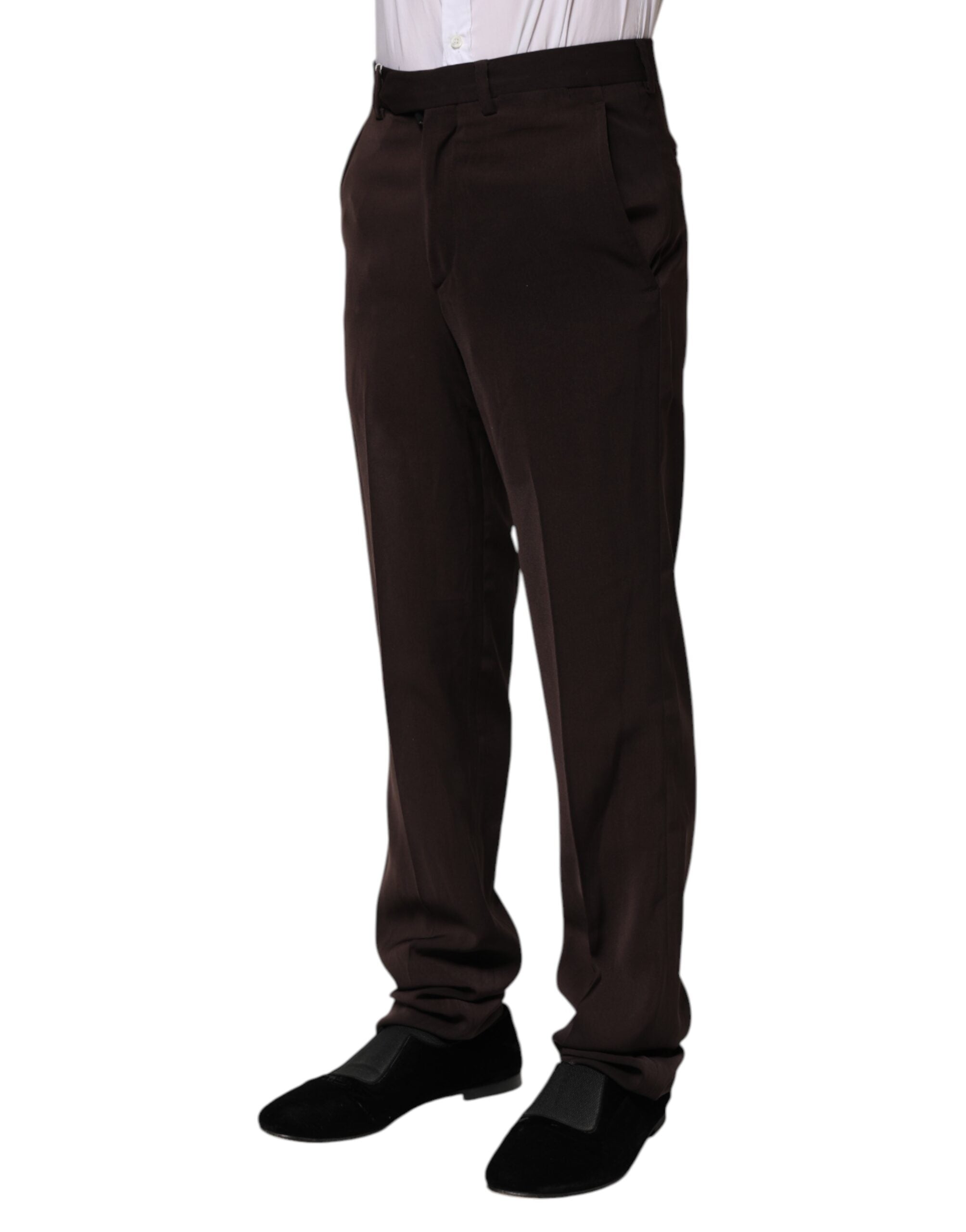 BENCIVENGA Dark Brown Mid Waist Dress Formal Pants