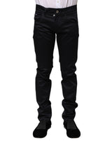 Dolce & Gabbana Black Cotton Skinny Mid Waist Pants