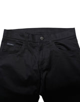 Dolce & Gabbana Black Cotton Skinny Mid Waist Pants