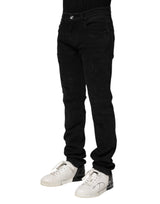 Dolce & Gabbana Black Cotton Skinny Men Denim Jeans