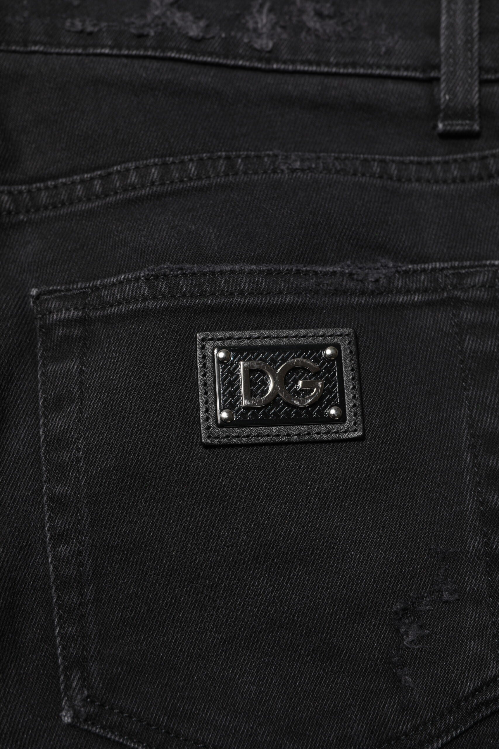 Dolce & Gabbana Black Cotton Skinny Men Denim Jeans