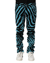 Dolce & Gabbana Blue Black Stripes Skinny Denim Jeans