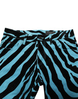 Dolce & Gabbana Blue Black Stripes Skinny Denim Jeans