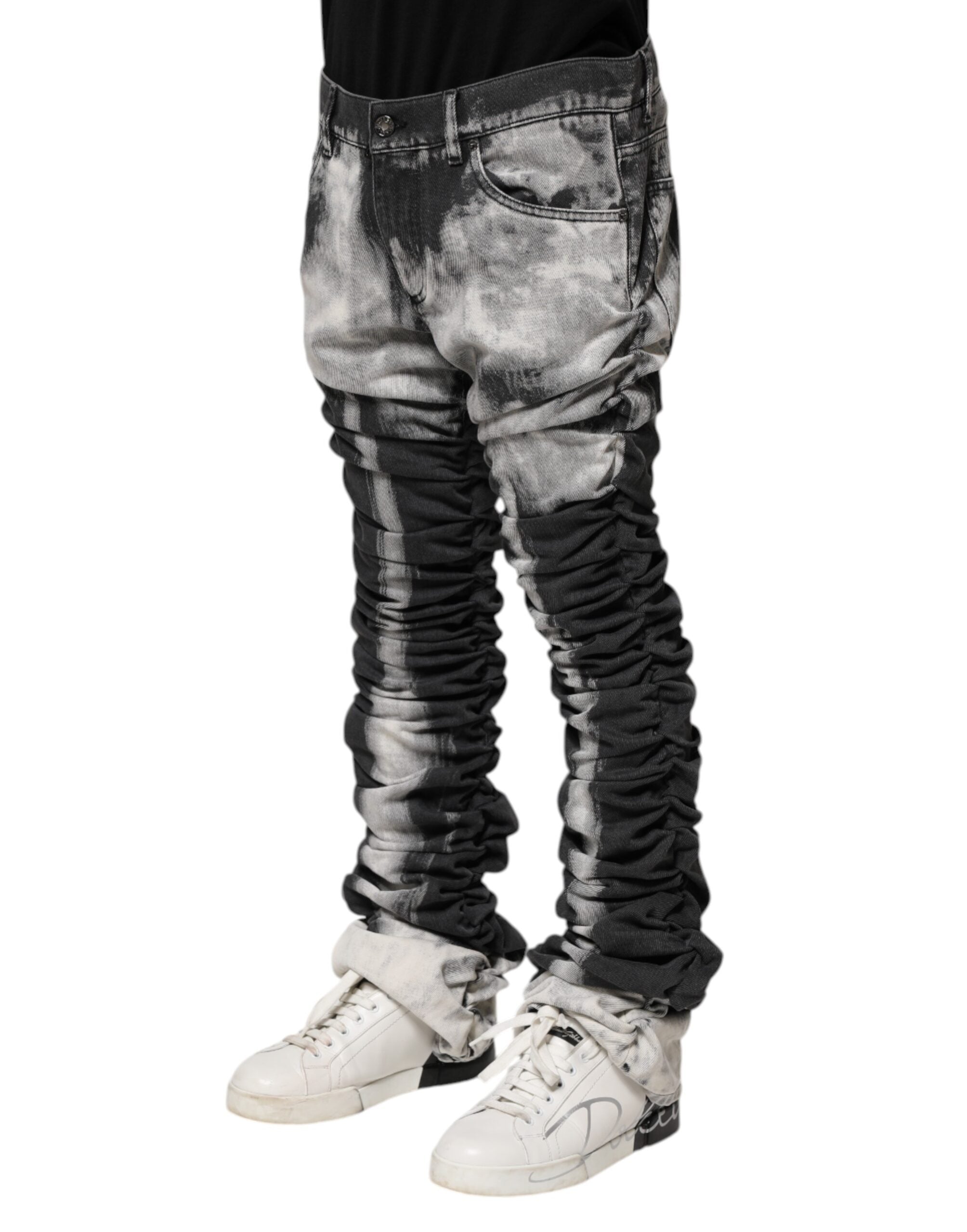 Dolce & Gabbana Black Tie Dye Straight Denim Jeans