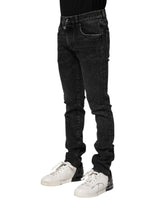 Dolce & Gabbana Black Cotton Skinny Men Denim Jeans