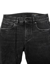 Dolce & Gabbana Black Cotton Skinny Men Denim Jeans