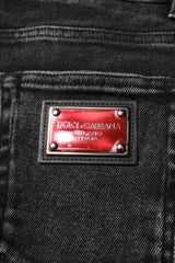 Dolce & Gabbana Black Cotton Skinny Men Denim Jeans