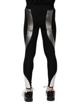 Dolce & Gabbana Black Silver Nylon Skinny Men Leggings Pants