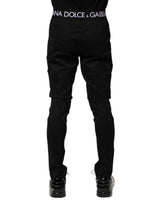 Dolce & Gabbana Black Nylon Skinny Men Jogger Pants