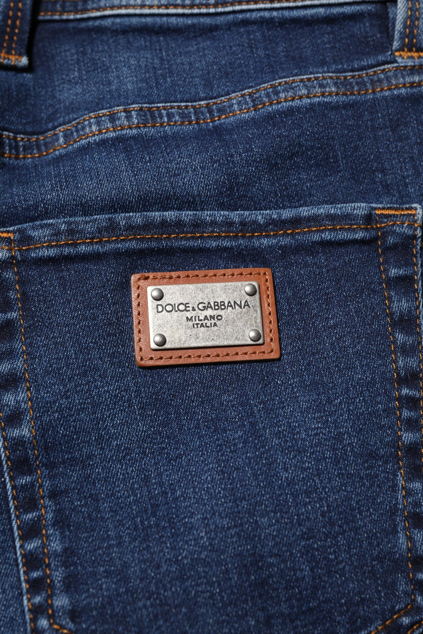 Dolce & Gabbana Dark Blue Cotton Skinny Denim Jeans
