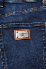 Dolce & Gabbana Dark Blue Cotton Skinny Denim Jeans