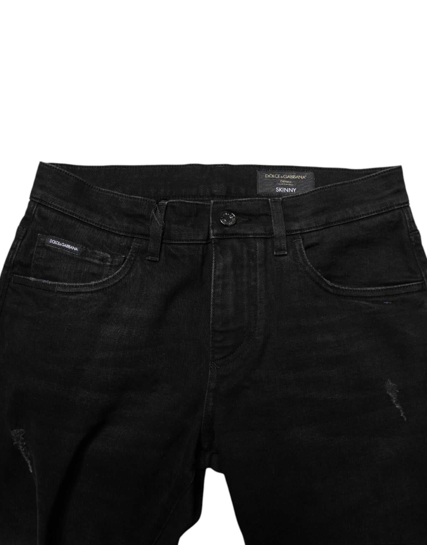 Dolce & Gabbana Black Cotton Skinny Men Denim Jeans