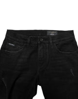 Dolce & Gabbana Black Cotton Skinny Men Denim Jeans