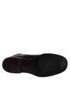 Dolce & Gabbana Black Leather Mid Calf Boots Lace Up Shoes