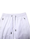 Dolce & Gabbana White Cotton Stretch Logo Men Jogger Pants