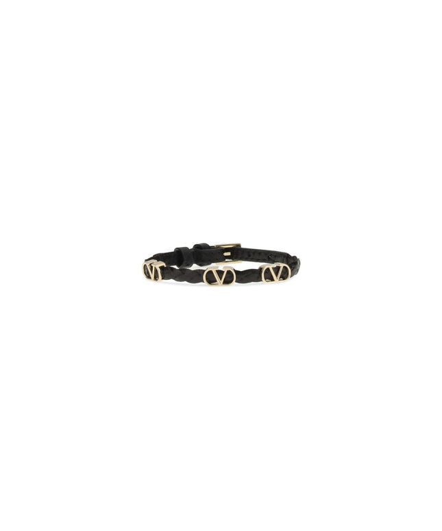 Valentino Garavani Leather VLogo Bracelet