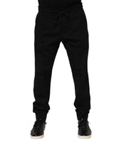 Dolce & Gabbana Black Cotton Men Jogger Sweatpants Pants