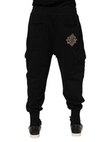 Dolce & Gabbana Black Cotton Logo Jogger Sweatpants Pants