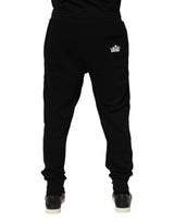Dolce & Gabbana Black Cotton Crown Jogger Sweatpants Pants