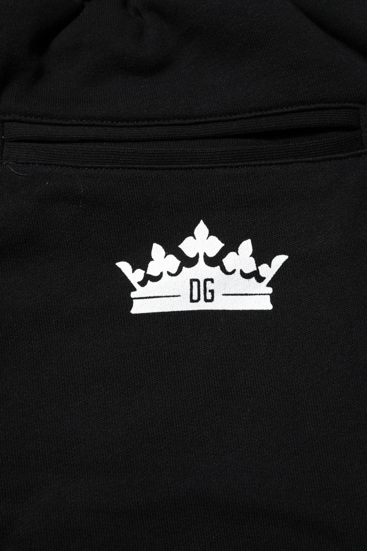 Dolce & Gabbana Black Cotton Crown Jogger Sweatpants Pants