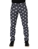 Dolce & Gabbana Dark Gray Logo Cotton Skinny Slim Denim Jeans