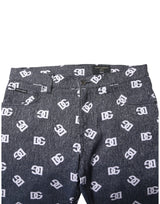 Dolce & Gabbana Dark Gray Logo Cotton Skinny Slim Denim Jeans