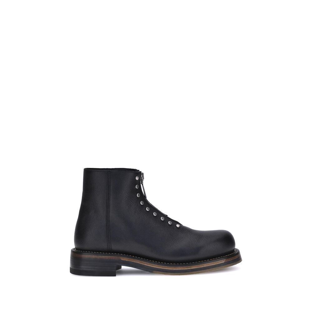 Alexander McQueen Black Calf Leather Bos Taurus Ankle Boots