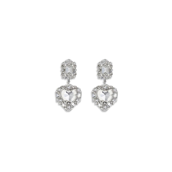 Self-Portrait Earrings with heart-shaped pendant
