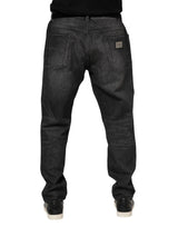 Dolce & Gabbana Gray Washed Cotton Loose Denim Jeans