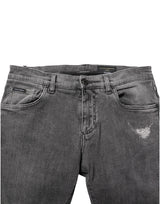 Dolce & Gabbana Gray Cotton Logo Plaque Men Denim Jeans