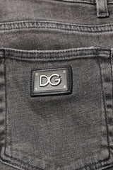 Dolce & Gabbana Gray Cotton Logo Plaque Men Denim Jeans