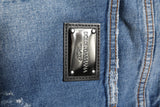 Dolce & Gabbana Blue Washed Cotton Logo Plaque Denim Jeans
