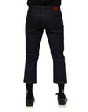 Dolce & Gabbana Dark Blue Cotton Logo Slim Fit Men Denim Jeans