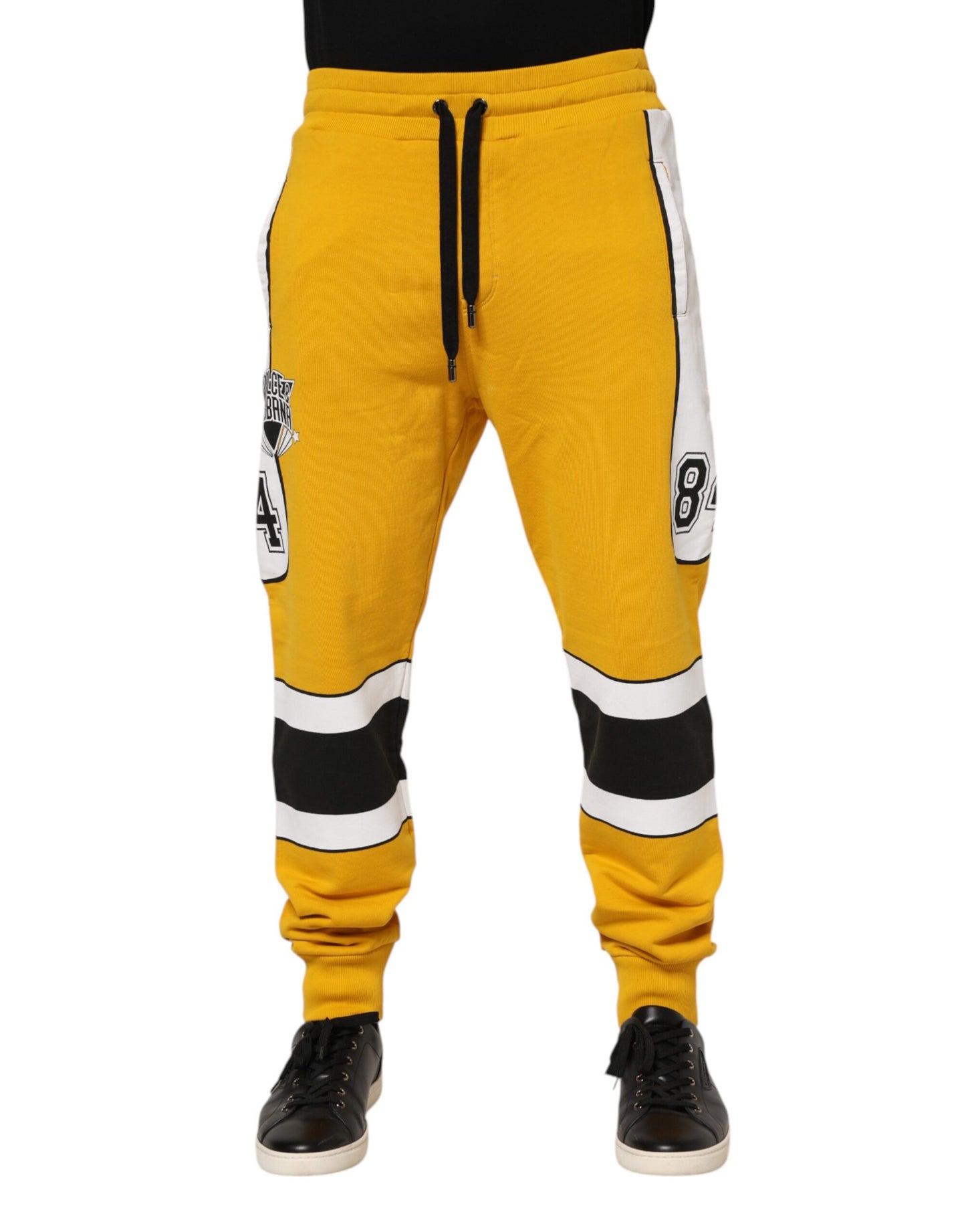 Dolce & Gabbana Yellow Cotton Sweatpants Jogger Pants