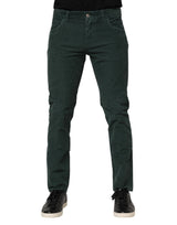 Dolce & Gabbana Green Cotton Corduroy Skinny Pants