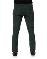 Dolce & Gabbana Green Cotton Corduroy Skinny Pants