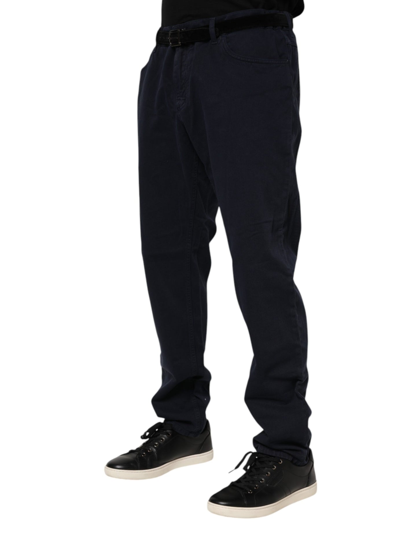 Dolce & Gabbana Black Cotton Tapered Denim Jeans