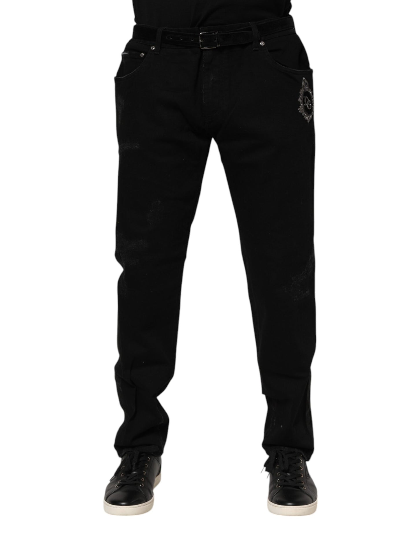 Dolce & Gabbana Black Cotton Skinny Men Denim Jeans