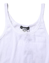 Dolce & Gabbana White Sleeveless Round Neck Men Tank T-shirt